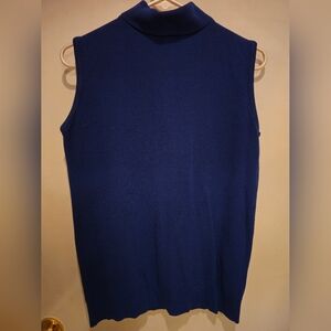 Ribbed Sleeveless Sweater in Cobalt Blue